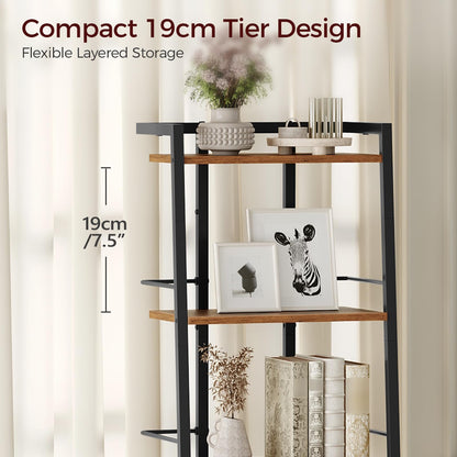 MAHANCRIS Ladder Shelf, Book Shelf, Ladder Shelving Unit, Narrow Bookcase