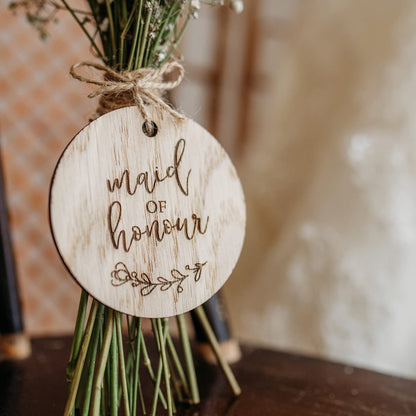 Wooden Wedding Dress Hanger Tag for Bride/Bridesmaid/Flower Girl/Maid of Honour/Mother of the Bride/Groom (Maid of Honour)