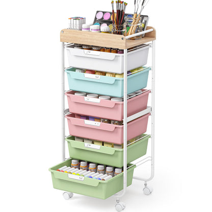 SYKIARIOL 6-Drawer Storage Cart