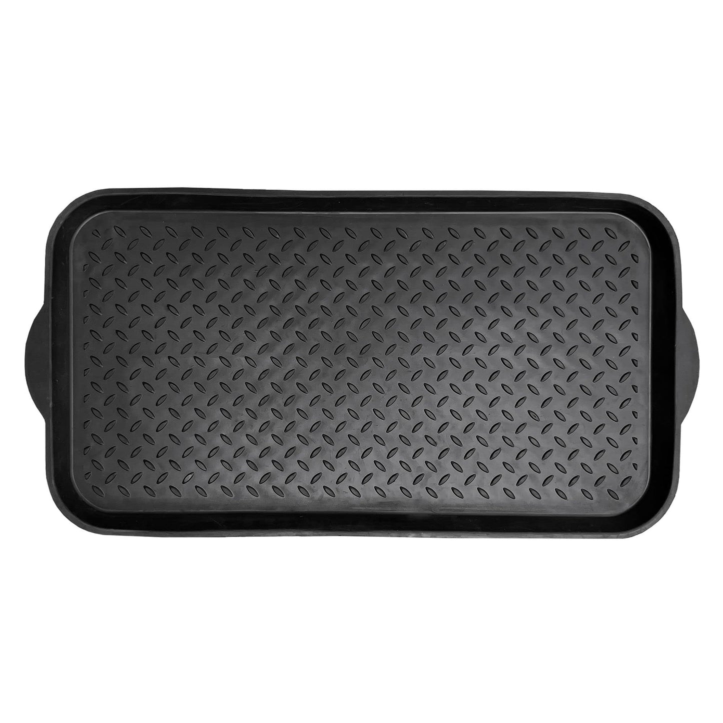 Nicoman Boot Tray Shoe Organiser Soft Rubber Non Slip Washable Multipurpose Plant Rack Mat Plain Black Drip Container Floor Carpet Protection for