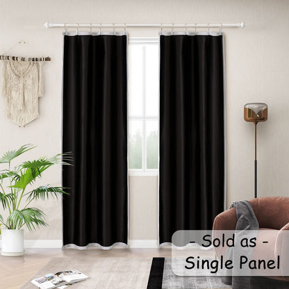 Melodieux Blackout Thermal Lining for Curtains - Blackout Liners for Eyelet Curtains, 3 Pass Linings for Bedroom Draps (Black, 66x54)