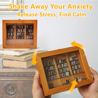 Anxiety Bookshelf, Book Lovers Gifts with 200Pcs Mini Books Miniature Bookcase Ornament
