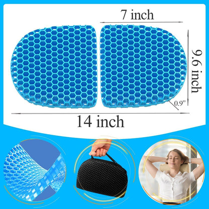 Foldable Gel Seat Cushion for Travel, Portable Chair Cushion of Airy Cooling Gel, Honeycomb Seat Cushion for Stadium & Park Bench