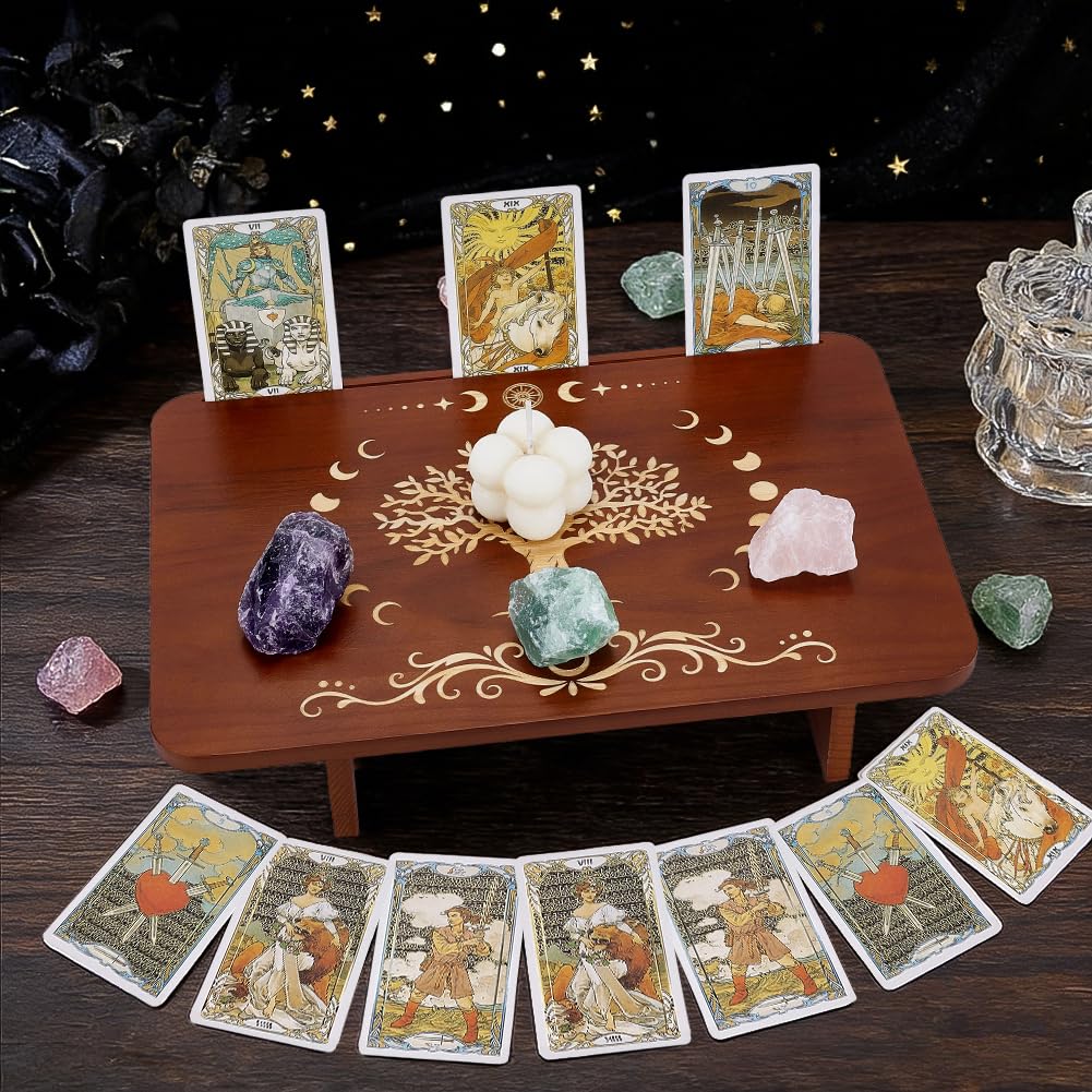 PH PandaHall Altar Table, 7.8"x11.8"x2.7" Rectangle Wooden Meditation Table