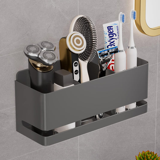YESENT Aluminum Electric Toothbrush Holder - Bathroom Wall Mounted Toothbrush Holder-Grey (Grey three slot)