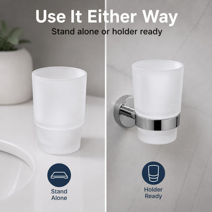 YOSSEE Replacement Glass Tumbler for Toothbrush Holders, Bathroom Cup