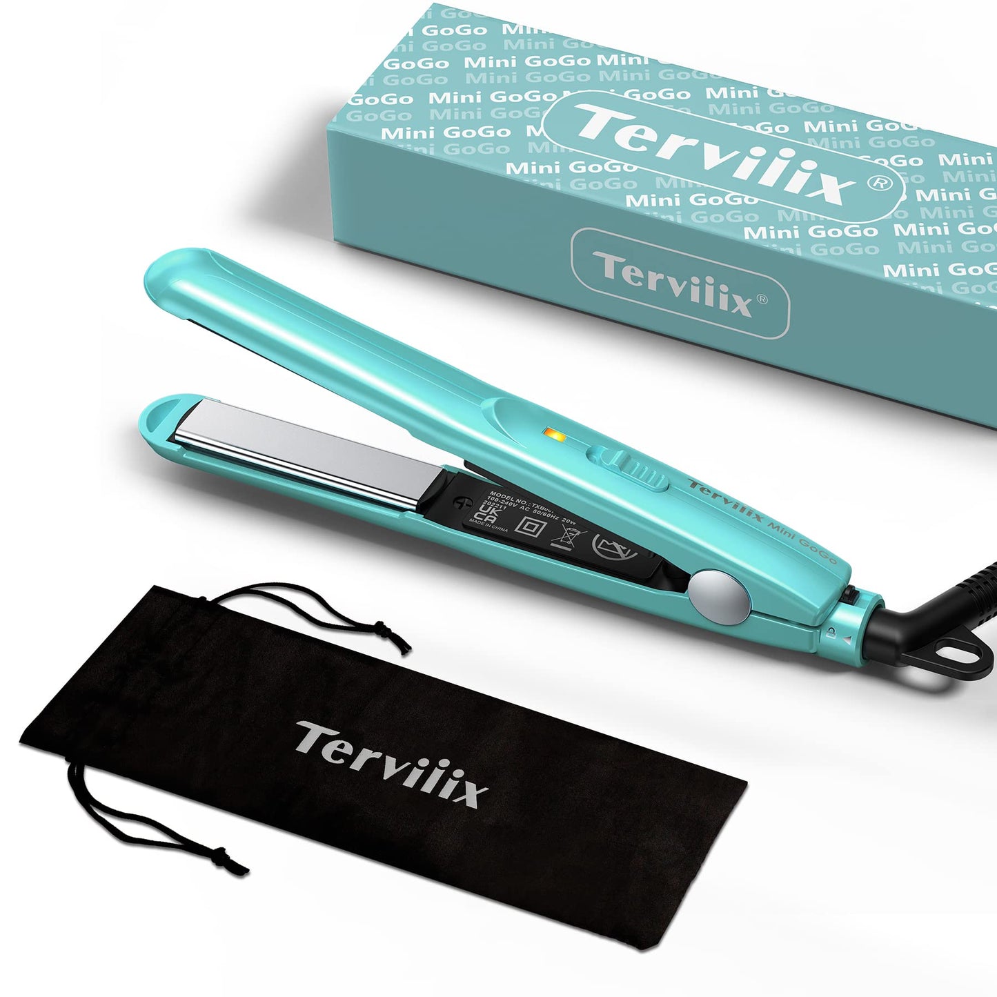 Terviiix Mini Hair Straightener for Short Hair, Small Straighteners Travel Straighteners and Ceramic Plate, Quick and Easy Hair Styling, Dual Voltage,