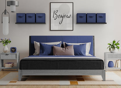 Sorbus Foldable Storage Cube Basket Bin (6 Pack, Navy Blue)