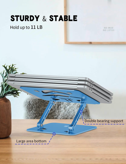 Tobeoneer Aluminum Adjustable Laptop Stand for Desk,Foldable, 10-16"