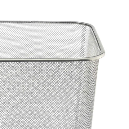 D.RECT Metal Mesh Waste Bin 18L – Silver Rubbish Bin for Office, Bedroom & Home – Durable Steel Frame, Breathable Mesh, Leak-Proof Bottom