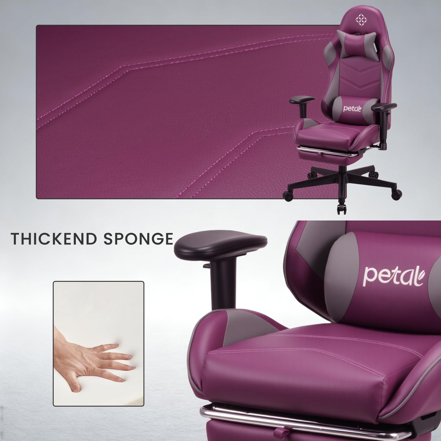 Play haha.Ergonomic reclining seat with footrest adjustable headrest and lumbar cushion high back support padded armrests PU leather finish for