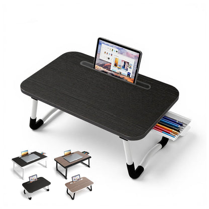 Small Lap Desk，Laptop Bed Desk 48 x30 cm for Breakfast in Bed, Work and Study, Home Office, Laptop Stand for Sofa、Couch、Bed, (Small Black 48x30)