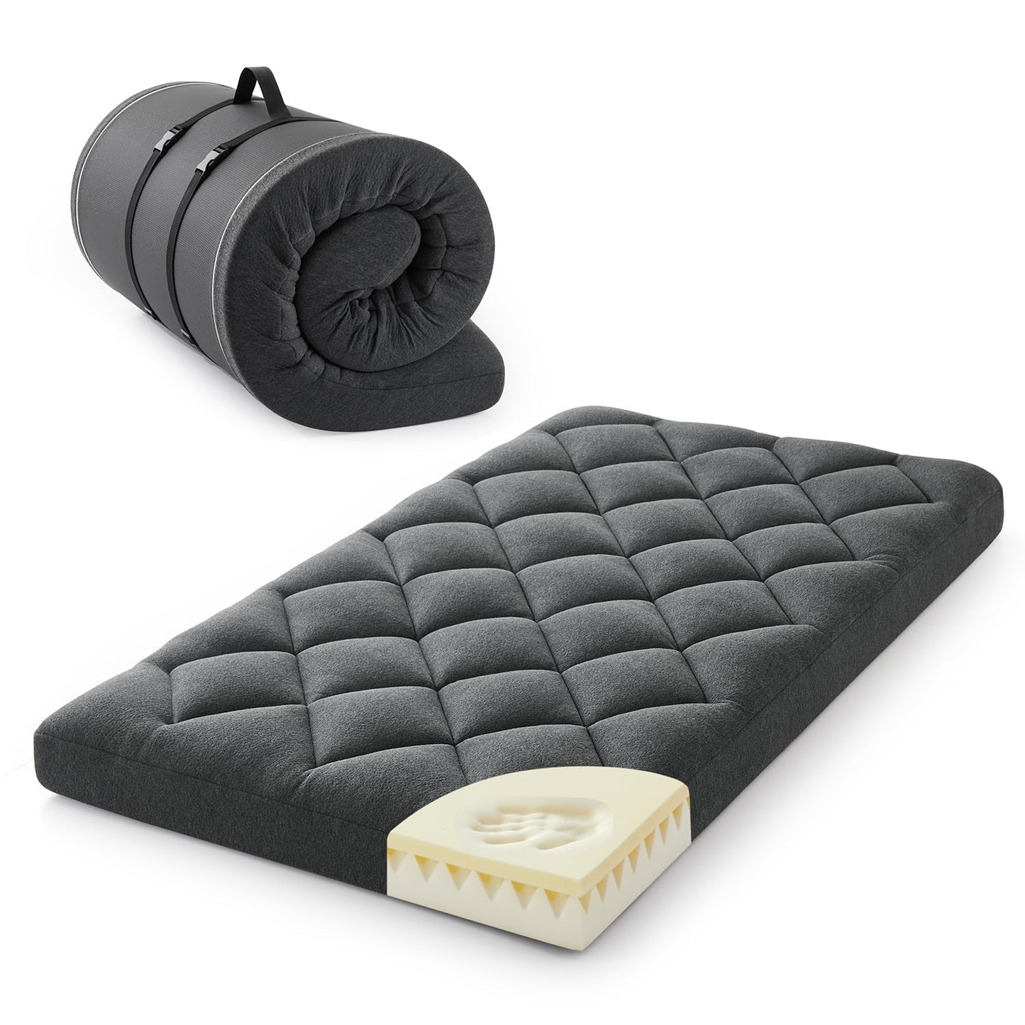 Jamdok 10cm Single Memory Foam Floor Mattress,Guest Bed(190X97X10cm)