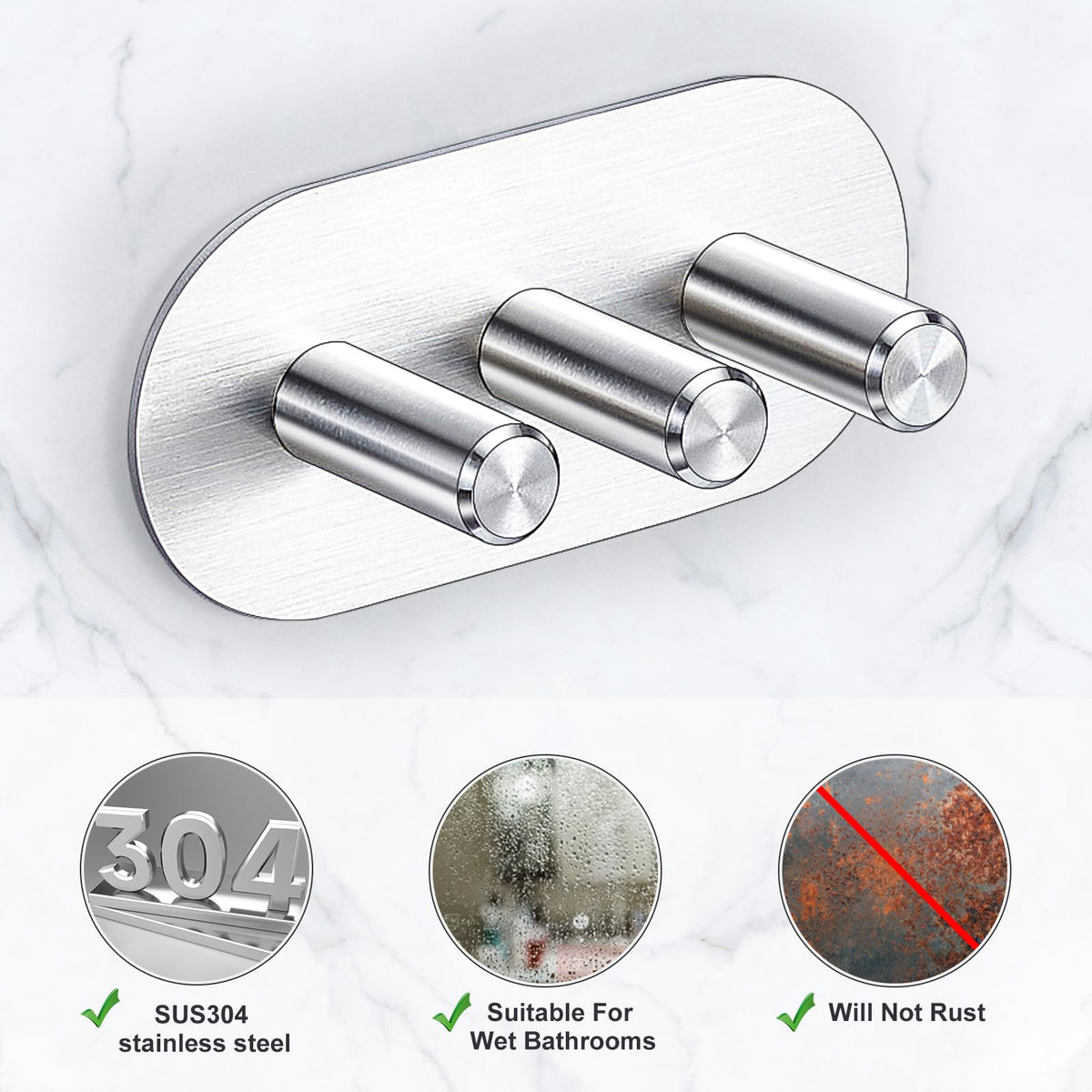 YAYINLI Toothbrush Holder, Electric Toothbrush Holder Wall Mounted, Anti-Rust Metal Toothbrush Head Holders for Bathroom