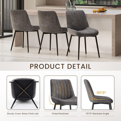 COLAMY Velvet Dining Chairs Set of 2, Velvet Chairs for Dining Room with Metal Legs and Thick Seat Cushion