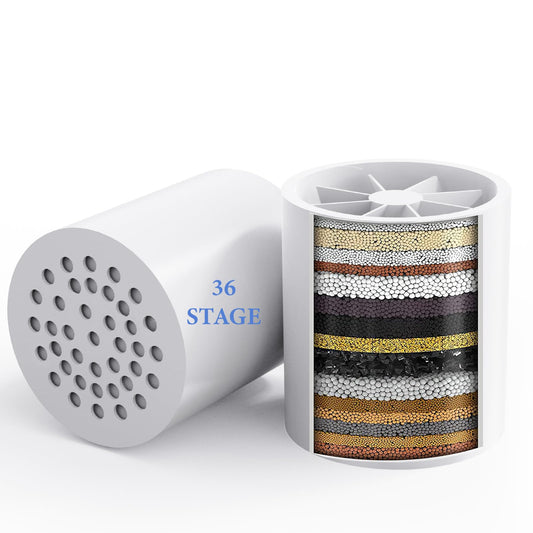 2 Pack 36 Stage Shower Filter Replacement Cartridge - Balance in Filtration and Rejuvenation for Hard Water -VeoryFly ShowerHead Water Filter