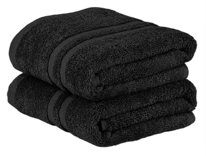 Opel Tex Pack of 2 Jumbo Bath Sheets 100% Cotton (75 x 150 cm -500GSM) Super Soft Absorbent & Quick Dry Hotel Quality Large Towels (Black)