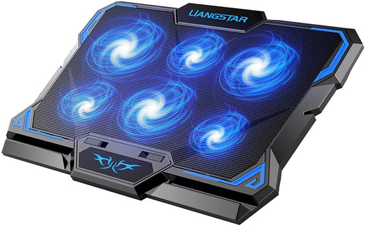 Laptop Cooling Pad, Laptop Cooler with 6 Quiet Led Fans for 15.6-17 Inch Laptop Cooling Fan Stand,Switch Control Fan Speed Function
