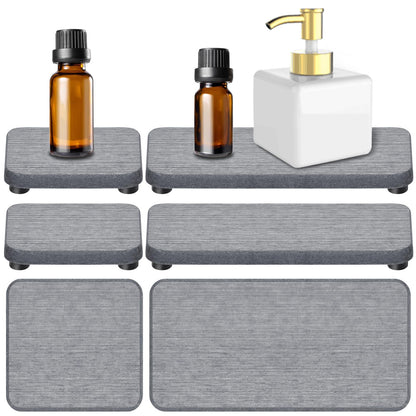 Mardatt 4-in-1 Diatomite Soap Dish Set, Water Absorbent Diatomite Tray, Diatomaceous Earth Coasters Soap Holder