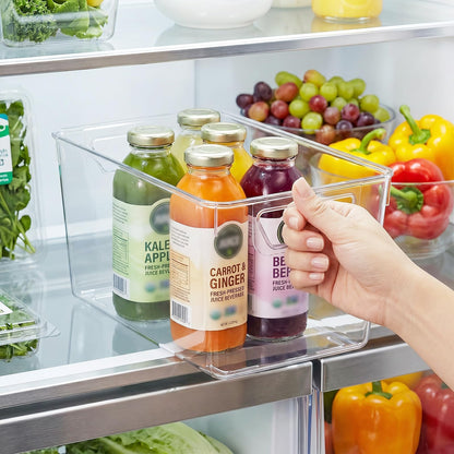 zxevg Clear Acrylic Storage Boxes 6-Pack with Handle