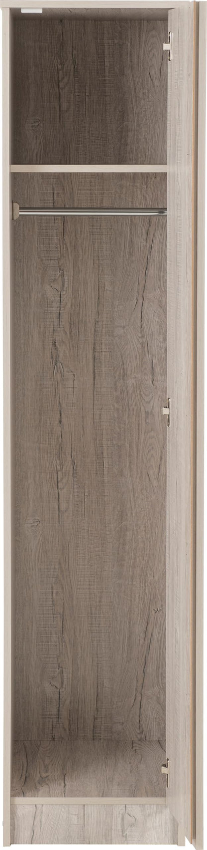 Seconique Malvern 1 Door Wardrobe in Urban Snow