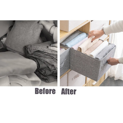 4 PCS Clothes Drawer Organisers Fabric Storage Box for Wardrobe Clothes Toy