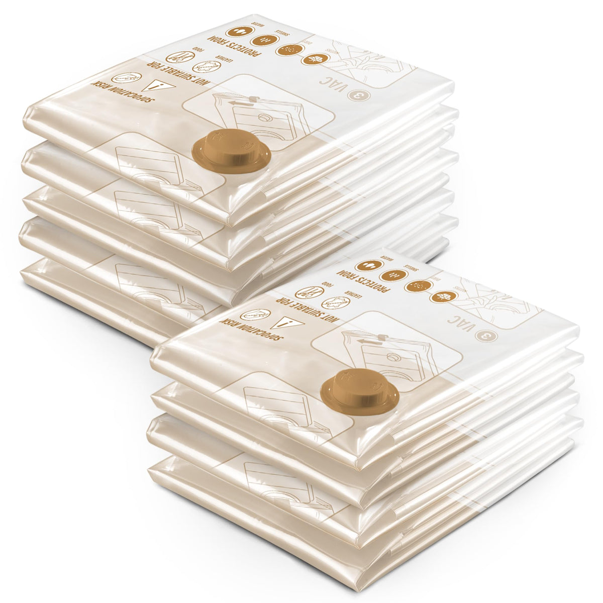 STORAGE MASTER Pack of 9 Jumbo Size Space Saver Bags for Travel and Home Reusable Vacuum Storage Bags Save 80% More Storage Space Work with Vacuum