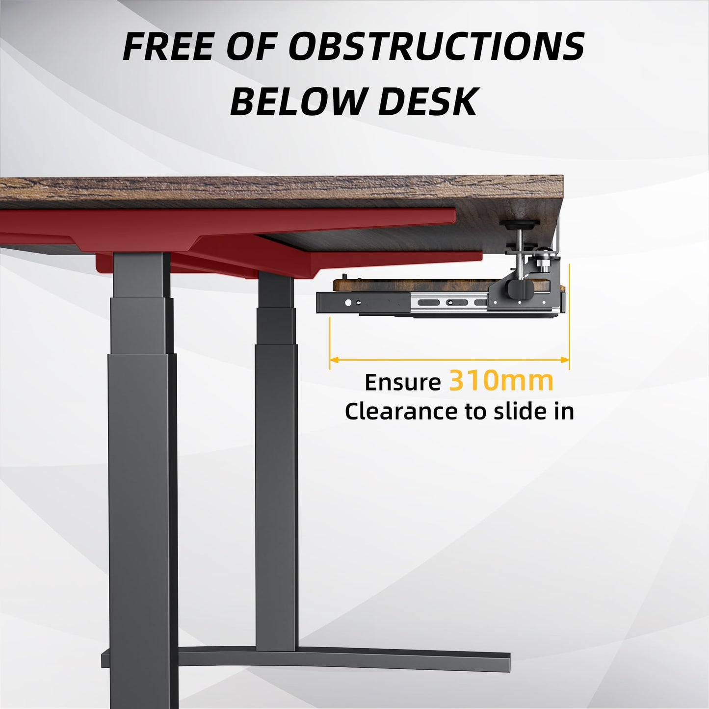 ETHU Under Desk Keyboard Tray with Storage Drawers 68x30cm