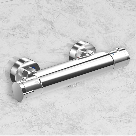 Hanstore Upgrade Thermostatic Shower Mixer ?Bar Round Wall Mounted Bath ?Shower Valve Anti Scald Tap Hot Cold Water Intelligent Constant Temperature