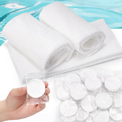Kare & Kind 10 Pack Compressed Towels - Soft Cotton Tablet Washcloths for Travel, Sports, Camping, Home, Salon, Hotels