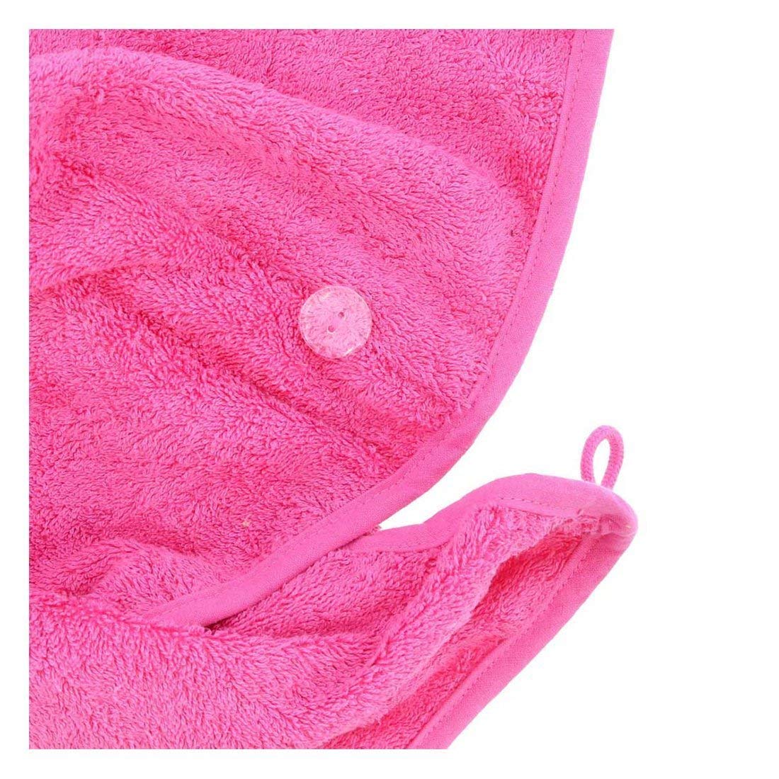 Aztex Luxury Hair Turban, Head Wrap, Hair Drying Towel with Loop and Button Fastener, Absorbent and Lightweight Cotton, Multiple Colours, 64 x 23cm
