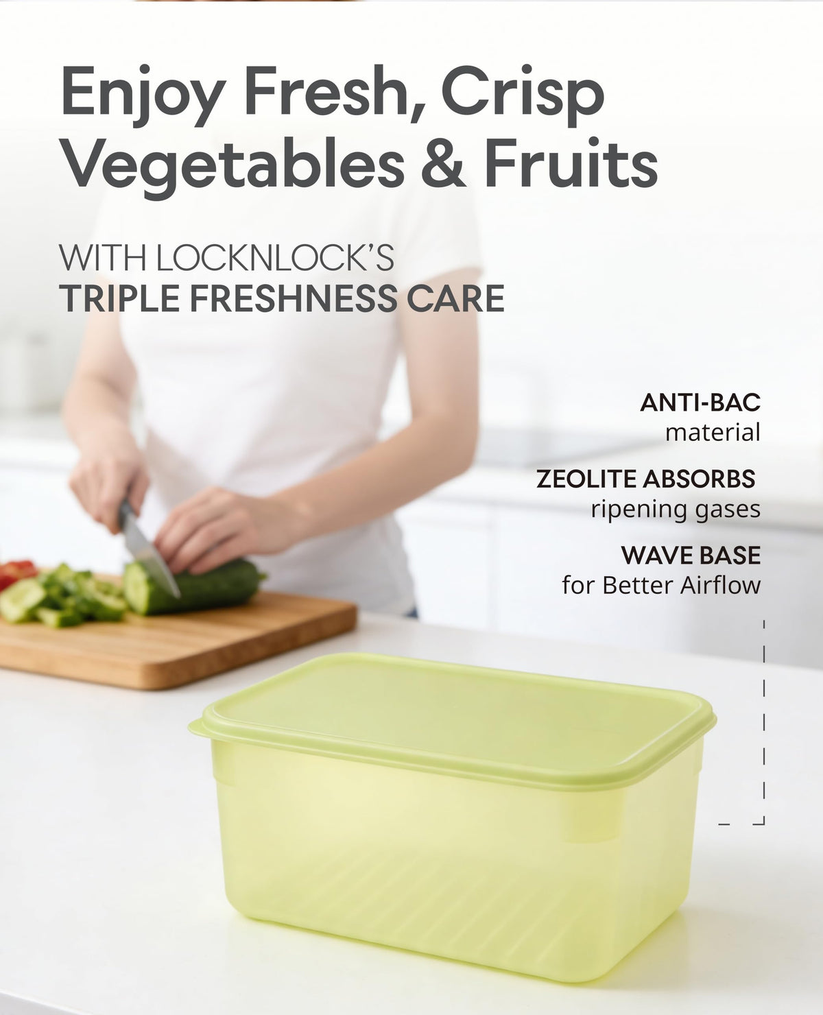 LocknLock FreshFit Set of 2 x 3.2L Airtight Food Storage Containers – 31 Days of Freshness, BPA‑Free, Leakproof, Microwave/Freezer/Dishwasher Safe