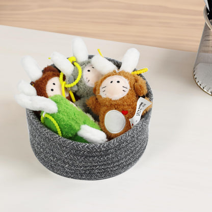 Small Basket, Set of 3 Woven Baskets, Cotton Rope Small Baskets for Organizing, Cute Mini Tiny Storage Basket for Gifts