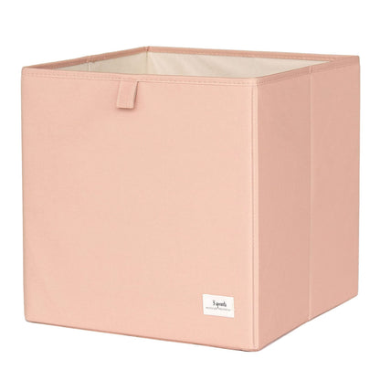 3 Sprouts Storage Cube Box, Foldable Fabric Cubby Organizer, Clay