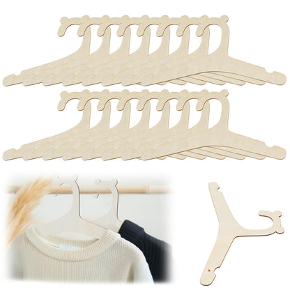 LIQWEI 15 Pcs Wooden Baby Clothes Hangers, 9 Inch Baby Pant Hanger Ganchos Para Ropa De Bebe, Newborn Child Hangers for Nursery Kids Coats