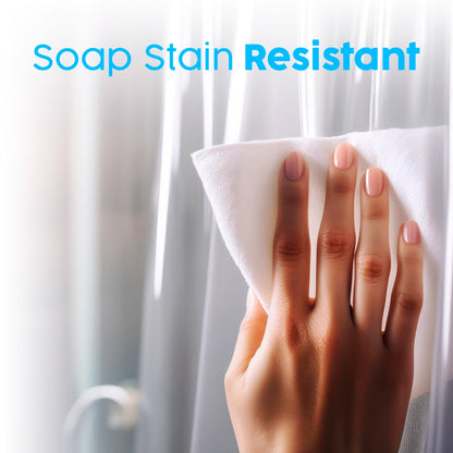 ZENO Clear Shower Curtain Liner - 180 x 180 cm Size - Premium PEVA Shower Liner + Rustproof Grommets + 3 Magnets