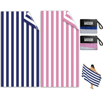 Microfibre Beach Towels for Adults - 2 Pack 180x90cm Microfibre Towel