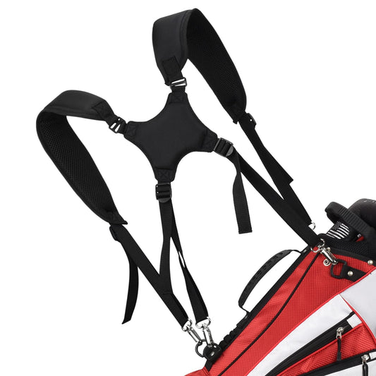 Big Teeth Golf Cart Bag Straps Replacement Shoulder Padded Comfortable Nylon Adjustable Universal All Black 4 Hooks