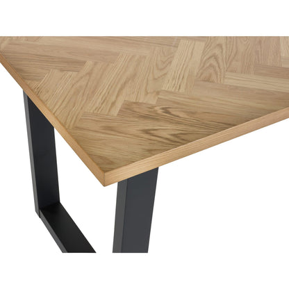Julian Bowen Hilton Oak Veneer Dining Table, Black - H75 x W180 x D90cm