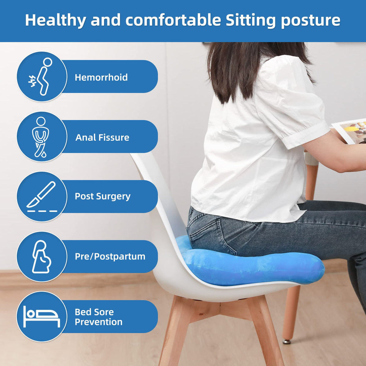 wefaner Donut Pillow Tailbone Pain Relief Cushion Bed Sores