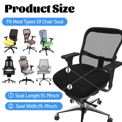 Exircy Office Chair Seat Cover, Stretchable Removable Washable Desk Chair Cover Black Elastic Chairs Seat Slipcovers with Tie Straps 17.7"-21.7"