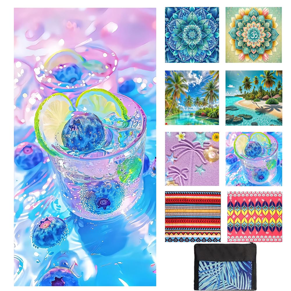 JAODFK Microfibre Beach Towel 71"X32" Quick Dry Lightweight Sand Free Extra Large Thin Towels Travel Essentials For Adults Womens Swim Bath