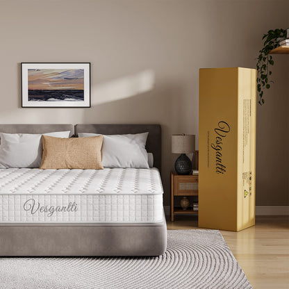 Vesgantti King Size Mattress Hybrid Mattress 150x200x25cm, White