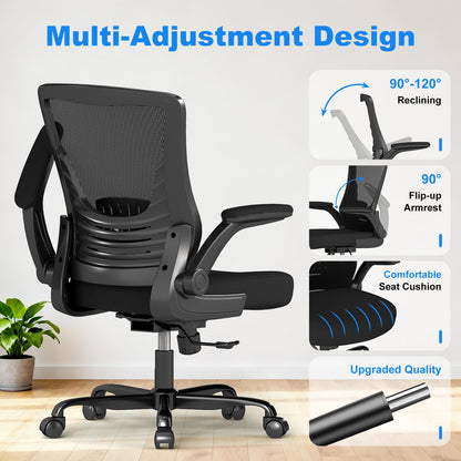 AnyGod Office Chair, Ergonomic Mesh Home Desk Chair with Flip-up Armrests