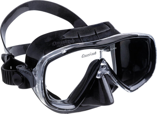 Cressi Estrella & Gamma Combo - Combo Set Mask Estrella + Snorkel Gamma for Snorkelling and Diving, Black/Black, One Size, Adult Unisex