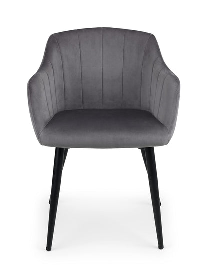 Julian Bowen Hobart Dining Chairs, Set of 2, Grey - H81.5 x W58 x D63cm