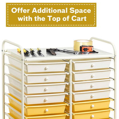 GiantexUK 20 Drawers Storage Trolley (Yellow)
