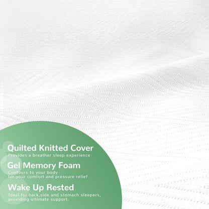 wowttrelax Single Memory Foam Mattress, 6 Inch with Soft Fabric, Skin-friendly Mattress, Breathable Cover, 2 Layer for More Supportive, Medium