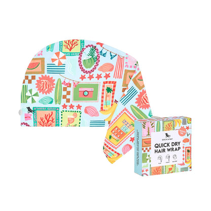 Dock & Bay Turban Hair Towel - For Home & the Beach - Super Absorbent, Quick Dry - Wish You Were Here