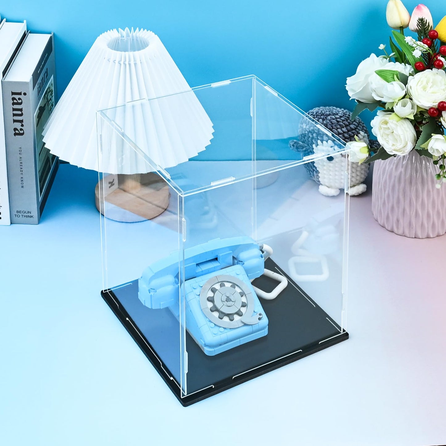 Acrylic Display Case 20 x 20 x 25 cm Clear Collectibles Display Box Display Stand Storage Protective Box for Minifigure, Toys, Crafts, Memorabilia